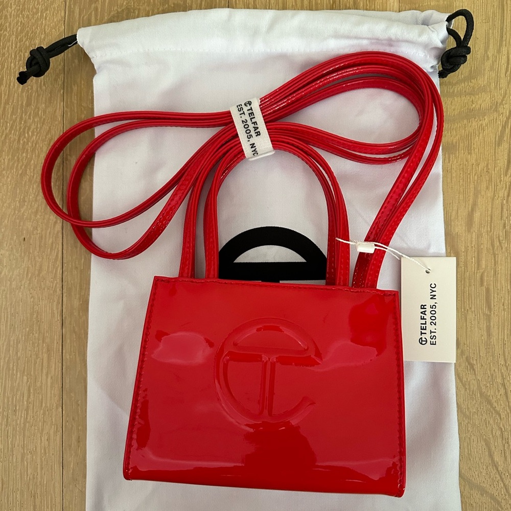 Telfar Small Patent Shopper Red NWT